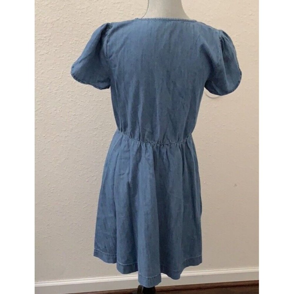 Madewell Wrap Dress Blue Chambray Size XS New NWT Short Sleeve RARE HTF - Picture 4 of 8